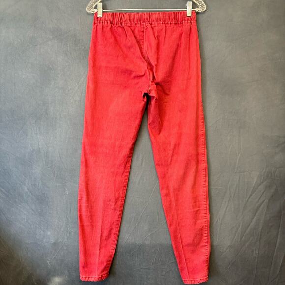 Blue Topic Denim Joggers Red Stretchy Waist Drawstring Womens Medium Streetwear - Picture 6 of 13